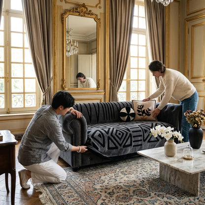 Housse de Canapé Bohéa | Jeté bohème tissé à motif géométrique