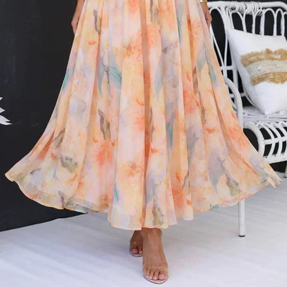AquaBelle | Robe Longue Femme Imprimé Aquarelle Artistique