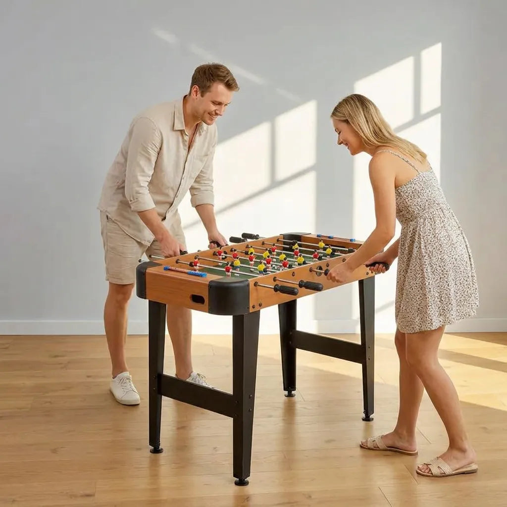 Table de Baby-Foot Kickara | Baby-foot compact 92 cm à marqueurs manuels et poignées antidérapantes