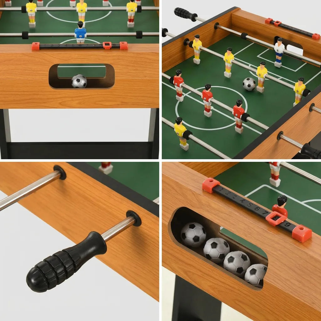 Table de Baby-Foot HOMCOM | Baby-foot pliable 98 cm effet bois et noir