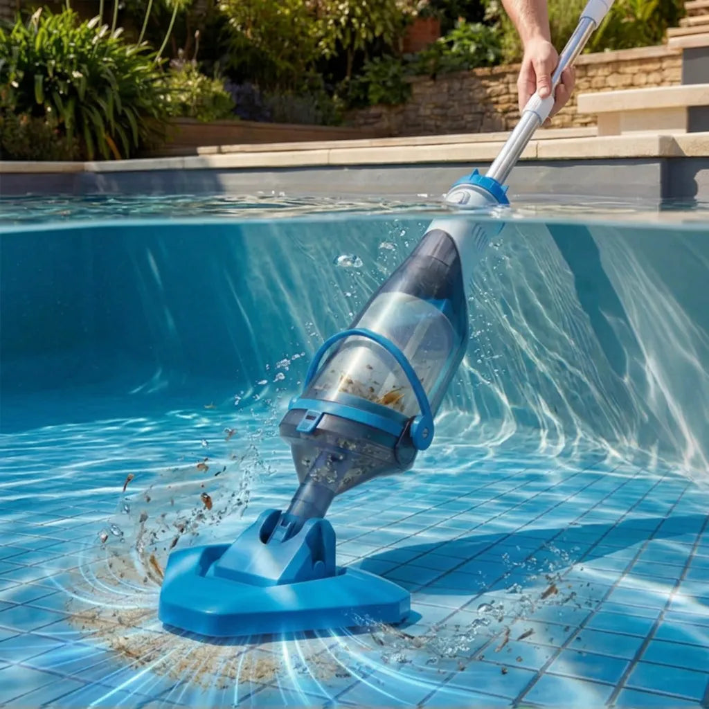 Aspirateur Piscine AquaVac™ | Robot piscine sans fil manuel avec perche télescopique 150 cm