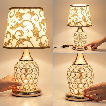 Lampe de Table Europe | Lampe de chevet en cristal, style européen romantique