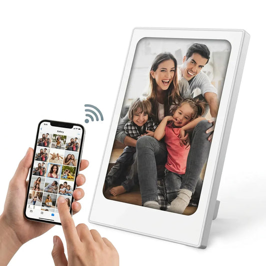 Cadre Photo Numérique Inko | Cadre numérique e-ink Bluetooth 4", magnétique