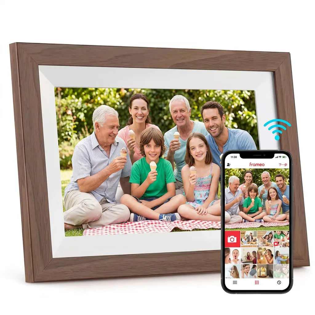 Cadre Photo Numérique Connecté 10,1" | Cadre numérique Wi-Fi tactile HD, 32 Go