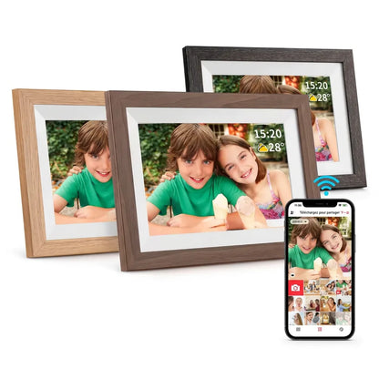 Cadre Photo Numérique Connecté 10,1" | Cadre numérique Wi-Fi tactile HD, 32 Go