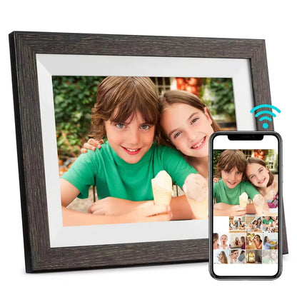 Cadre Photo Numérique Connecté 10,1" | Cadre numérique Wi-Fi tactile HD, 32 Go