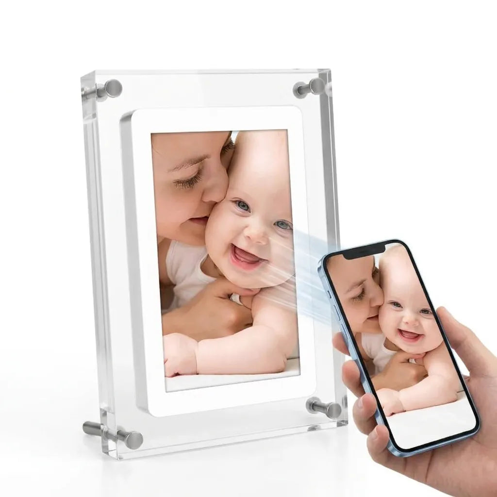 Cadre Photo Numérique Acryl | Cadre numérique compact 5/7" à écran IPS et batterie