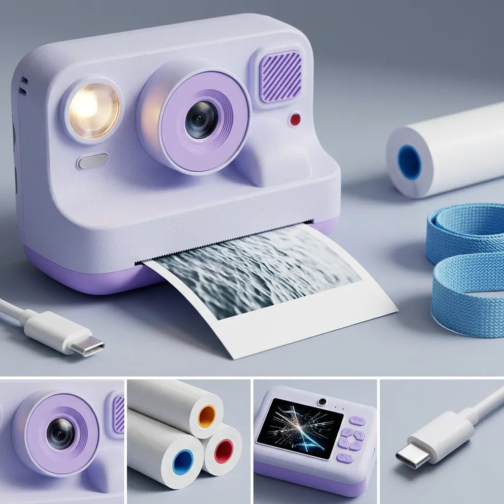 Appareil Photo Enfant Snapio | Imprimante photo portable intégrée, double objectif et impression instantanée