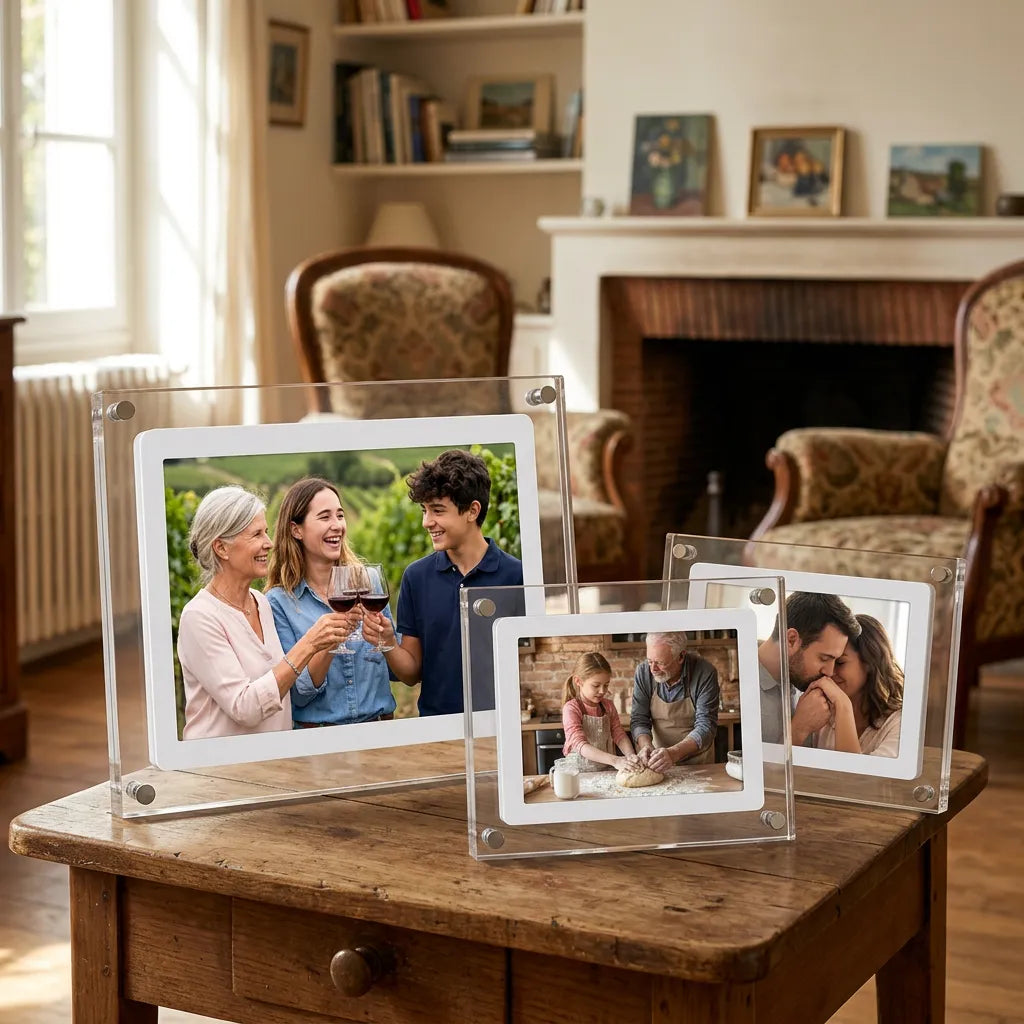 Cadre Photo Numérique Acryl | Cadre numérique compact 5/7" à écran IPS et batterie