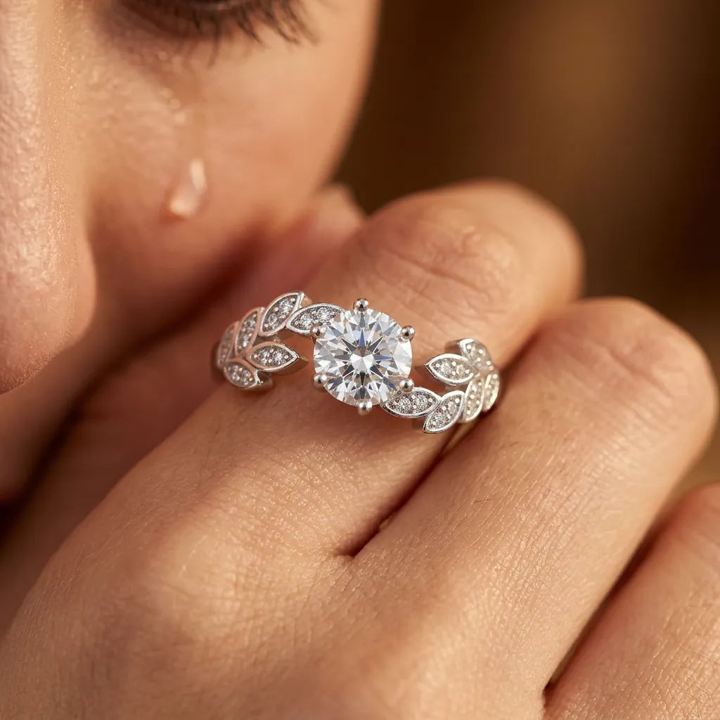 Bague Éclat S925 | Bague pour femme en argent sterling sertie de zircons, taille ajustable