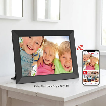 Cadre Photo Numérique Connecté 10,1" | Cadre numérique Wi-Fi tactile HD, 32 Go