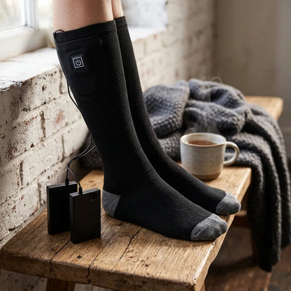 Chaussettes Chauffantes Cozyfeet | Chaussettes thermiques électriques rechargeables avec boîtier batterie