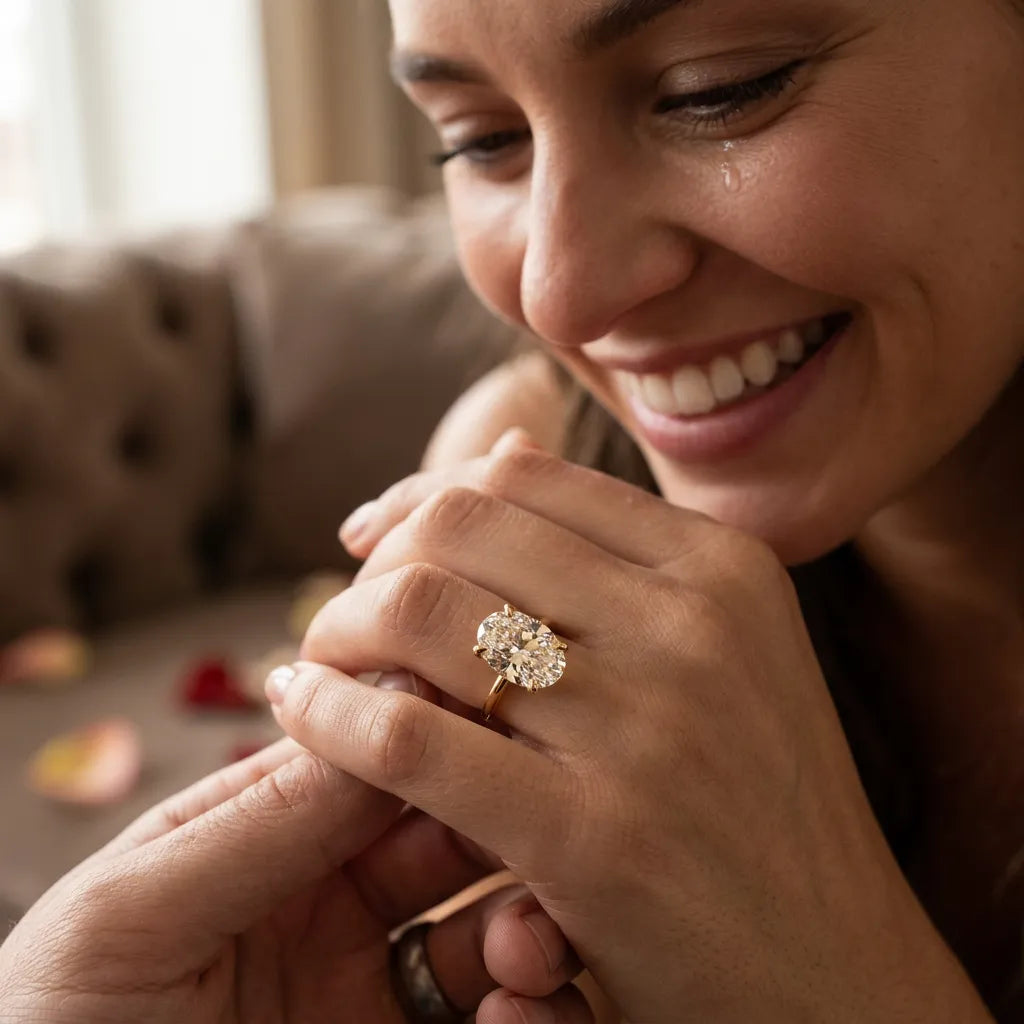 Bague Éclat Ovale | Bague pour femme en argent 925, zircon ovale brillant, plusieurs carats