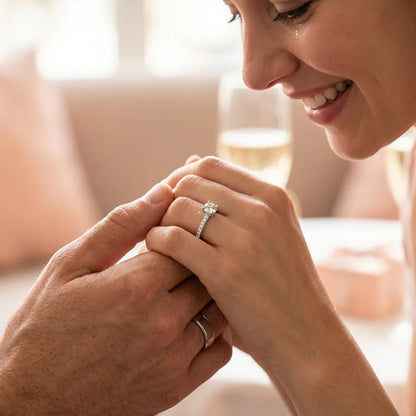 Bague MODIAN Moissanite | Bague pour femme en argent 925, moissanite couleur D certifiée