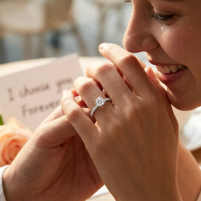 Bague MODIAN Moissanite | Bague pour femme en argent 925, moissanite couleur D certifiée