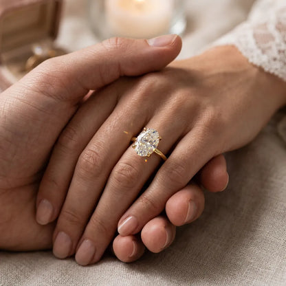 Bague Éclat Ovale | Bague pour femme en argent 925, zircon ovale brillant, plusieurs carats
