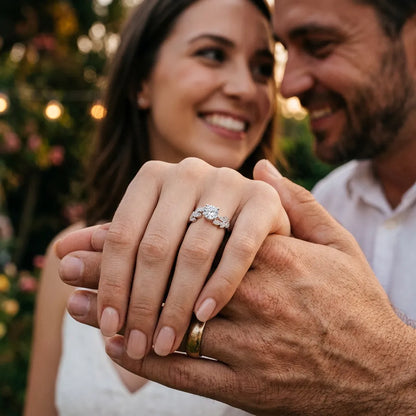 Bague Éclat S925 | Bague pour femme en argent sterling sertie de zircons, taille ajustable