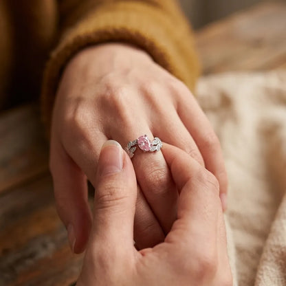 Bague Éclat S925 | Bague pour femme en argent sterling sertie de zircons, taille ajustable