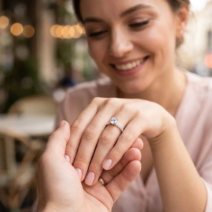 Bague MODIAN Moissanite | Bague pour femme en argent 925, moissanite couleur D certifiée
