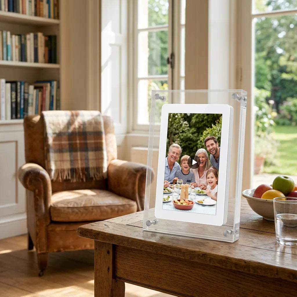 Cadre Photo Numérique Acryl | Cadre numérique compact 5/7" à écran IPS et batterie