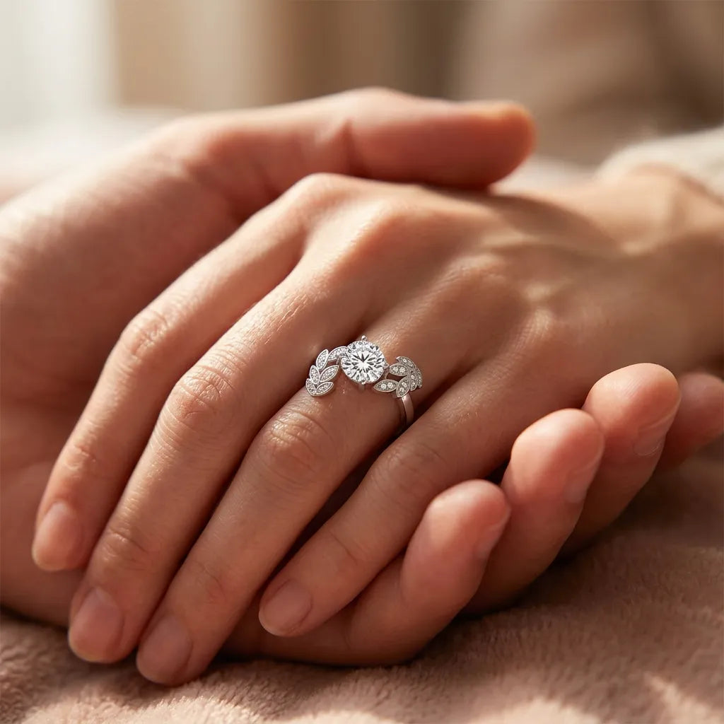 Bague Éclat S925 | Bague pour femme en argent sterling sertie de zircons, taille ajustable