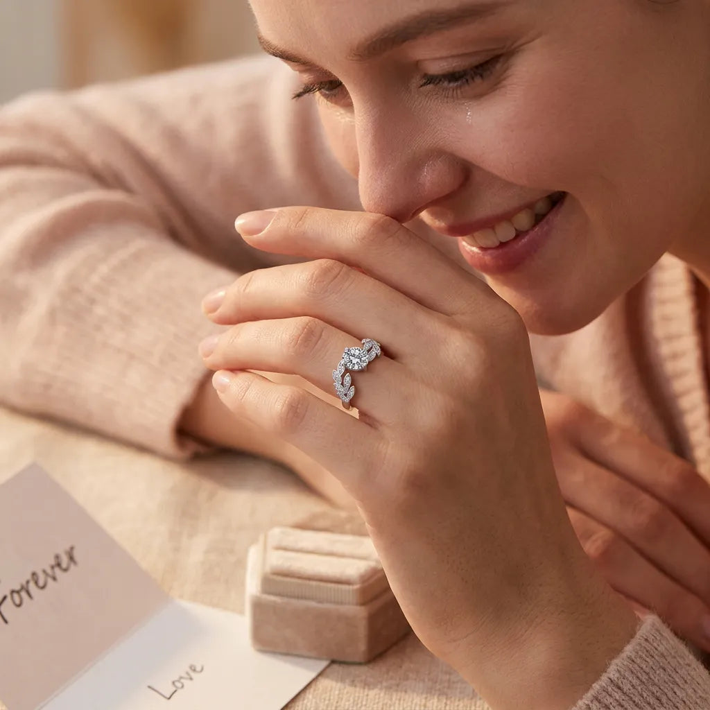 Bague Éclat S925 | Bague pour femme en argent sterling sertie de zircons, taille ajustable