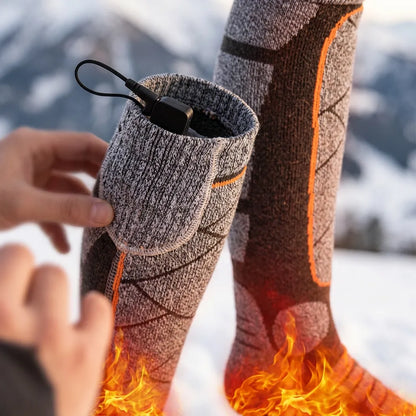 Chaussettes Chauffantes Cozyfeet | Chaussettes thermiques électriques rechargeables, 3 niveaux de chaleur