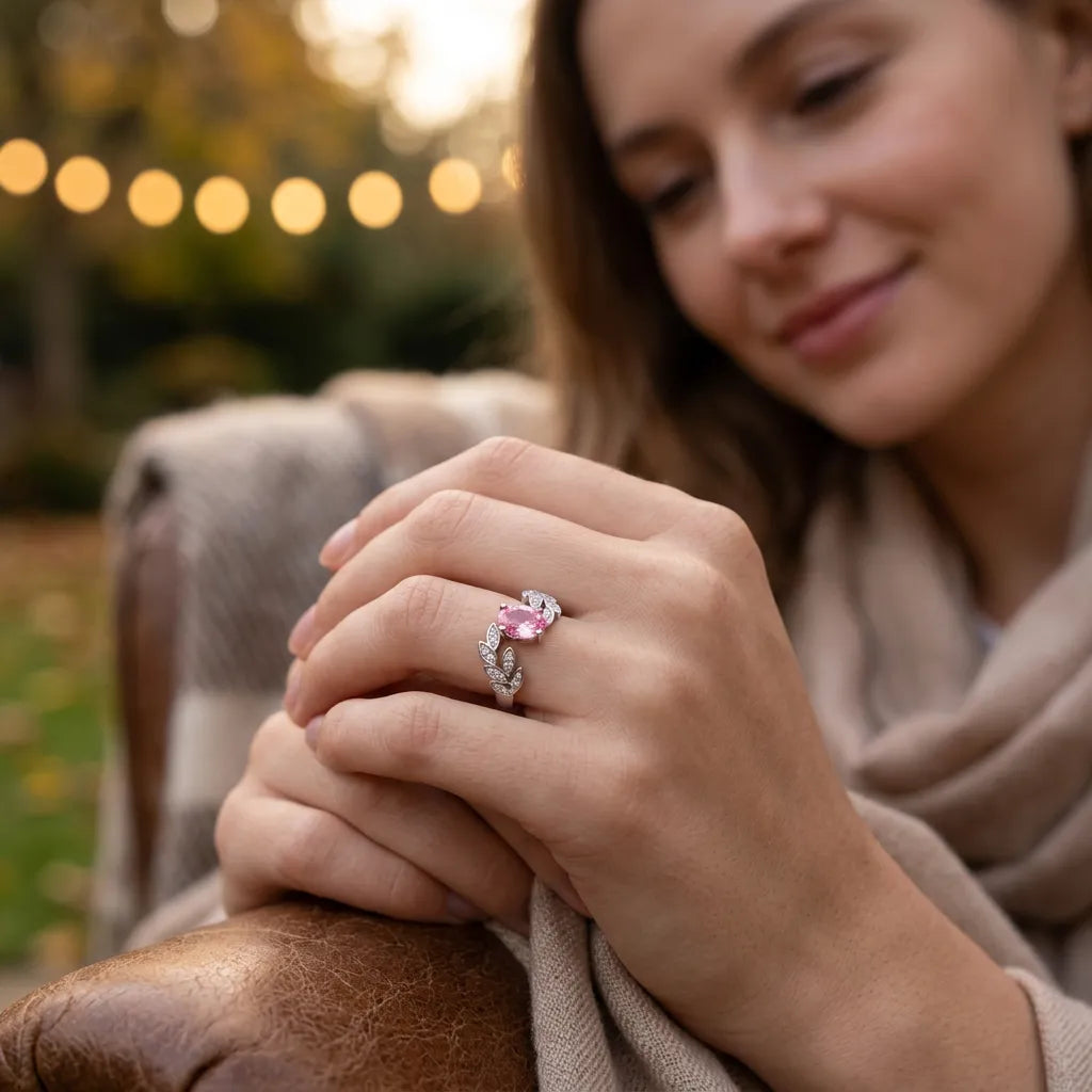 Bague Éclat S925 | Bague pour femme en argent sterling sertie de zircons, taille ajustable