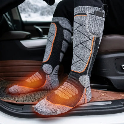 Chaussettes Chauffantes Cozyfeet | Chaussettes thermiques électriques rechargeables, 3 niveaux de chaleur
