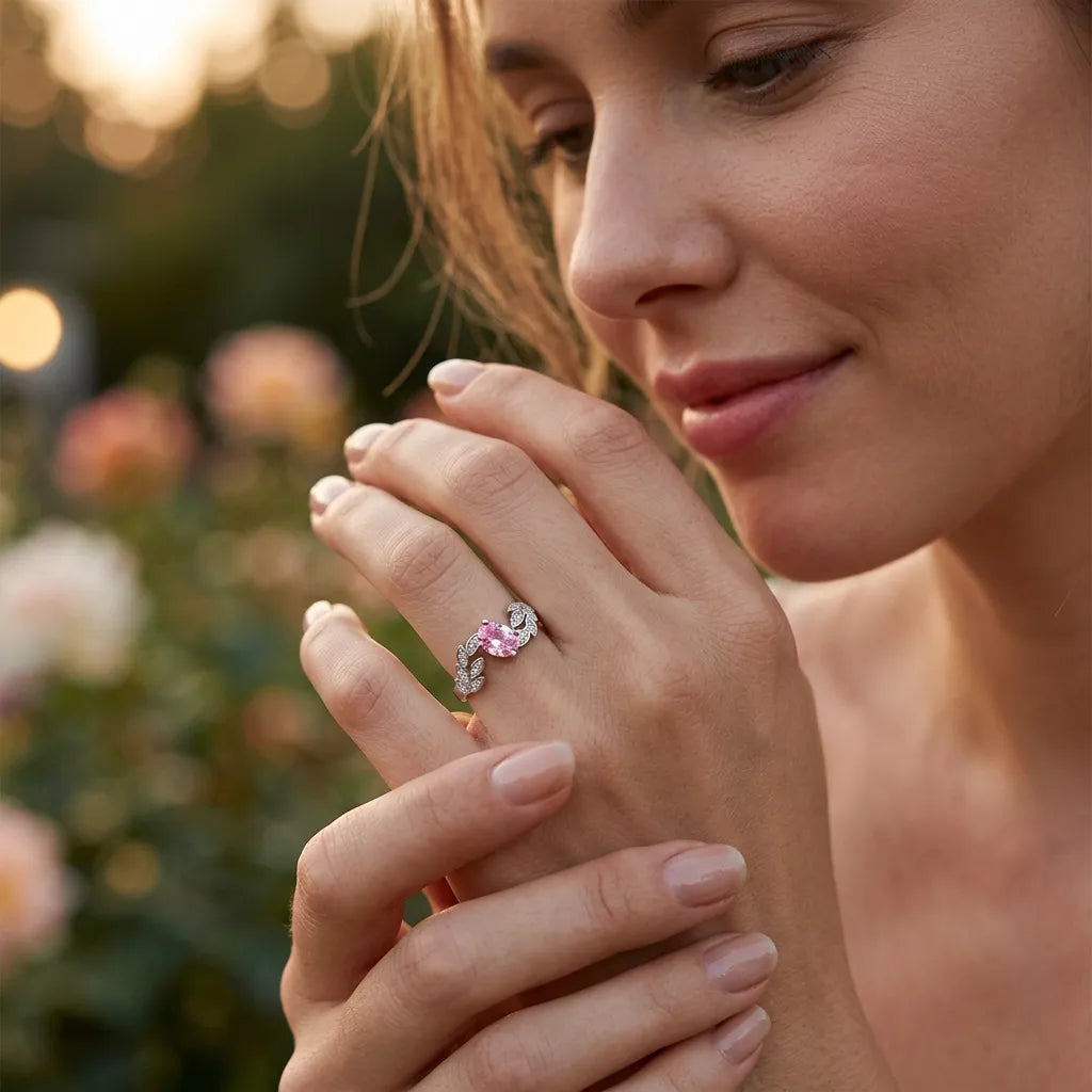 Bague Éclat S925 | Bague pour femme en argent sterling sertie de zircons, taille ajustable