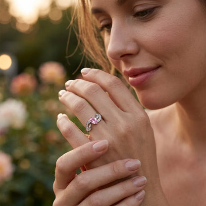 Bague Éclat S925 | Bague pour femme en argent sterling sertie de zircons, taille ajustable