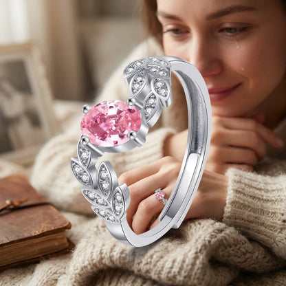 Bague Éclat S925 | Bague pour femme en argent sterling sertie de zircons, taille ajustable