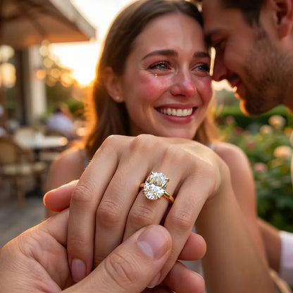 Bague Éclat Ovale | Bague pour femme en argent 925, zircon ovale brillant, plusieurs carats