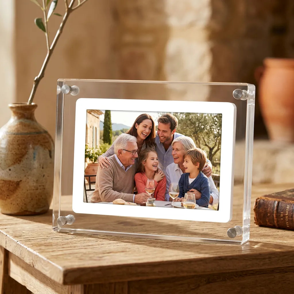 Cadre Photo Numérique Acryl | Cadre numérique compact 5/7" à écran IPS et batterie