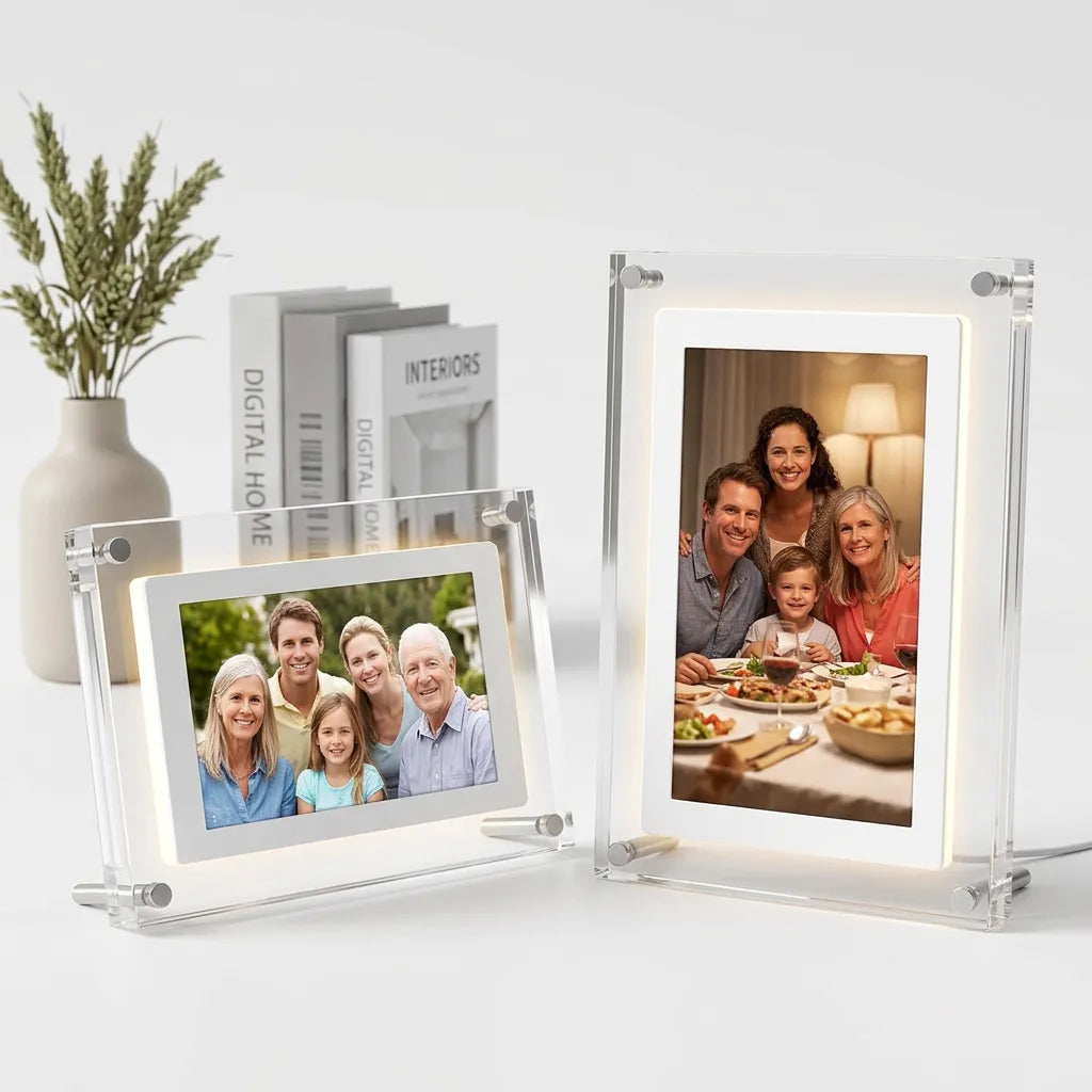 Cadre Photo Numérique Acryl | Cadre numérique compact 5/7" à écran IPS et batterie