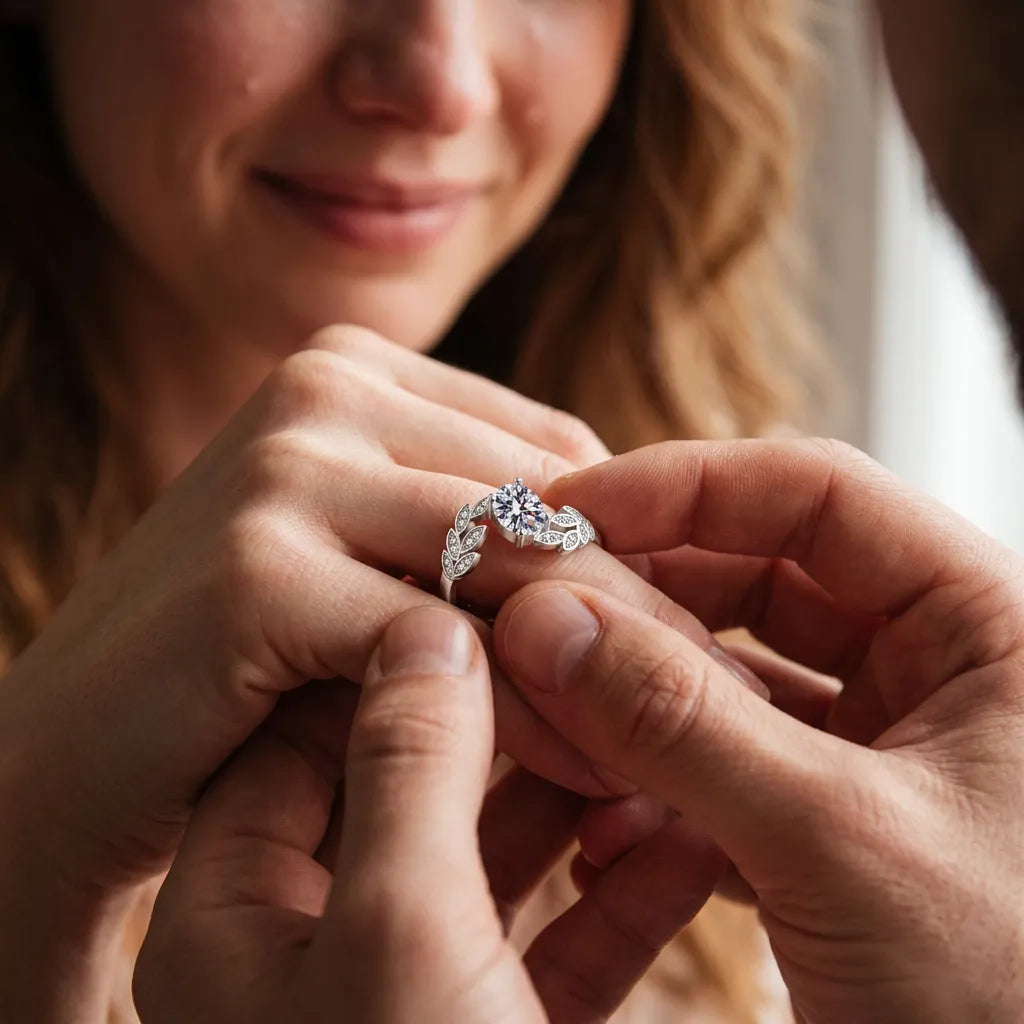 Bague Éclat S925 | Bague pour femme en argent sterling sertie de zircons, taille ajustable