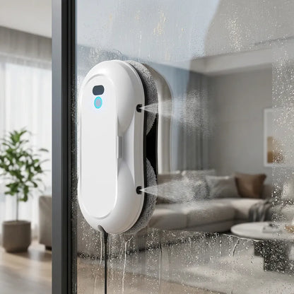 Robot Lave Vitres 5600 Pa | Pulvérisation d'eau, nettoyage automatique et télécommande