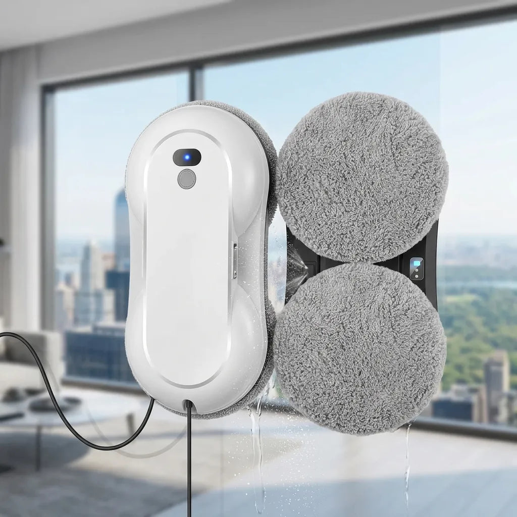 Robot Lave Vitres 5600 Pa | Pulvérisation d'eau, nettoyage automatique et télécommande