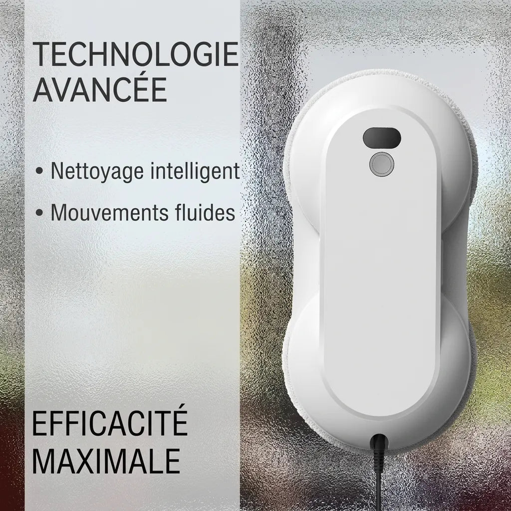 Robot Lave Vitres 5600 Pa | Pulvérisation d'eau, nettoyage automatique et télécommande