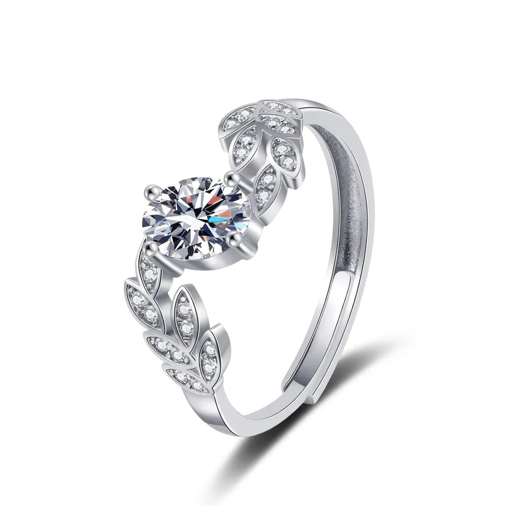 Bague Éclat S925 | Bague pour femme en argent sterling sertie de zircons, taille ajustable