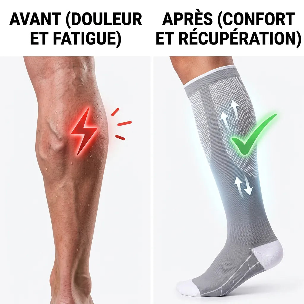 Bas de contention Flexéo | Chaussettes de contention 20-30 mmHg, homme et femme