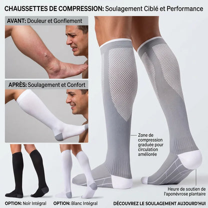 Bas de contention Flexéo | Chaussettes de contention 20-30 mmHg, homme et femme