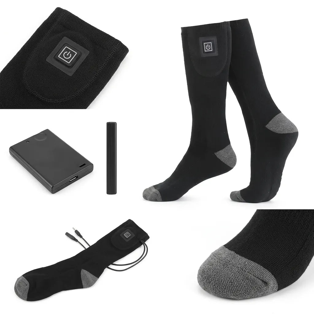 Chaussettes Chauffantes Cozyfeet | Chaussettes thermiques électriques rechargeables avec boîtier batterie