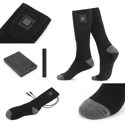 Chaussettes Chauffantes Cozyfeet | Chaussettes thermiques électriques rechargeables avec boîtier batterie