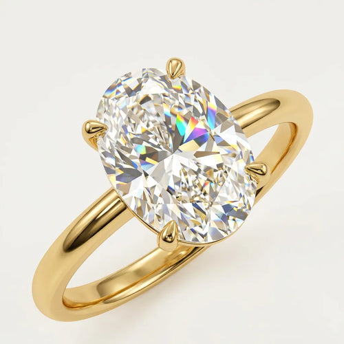 Bague Éclat Ovale | Bague pour femme en argent 925, zircon ovale brillant, plusieurs carats