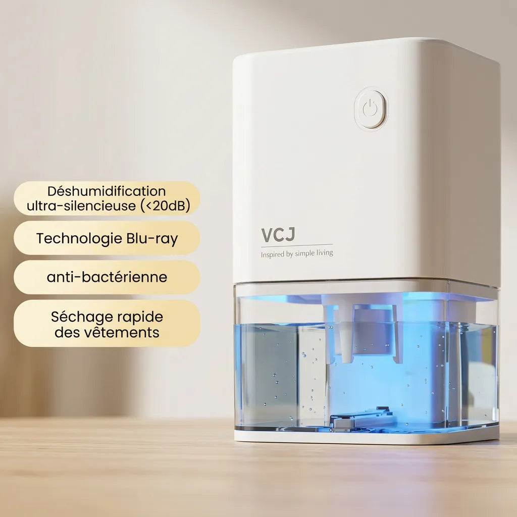 Déshumidificateur Électrique Sécaria | Absorbeur d'humidité silencieux pour chambre, bureau et maison