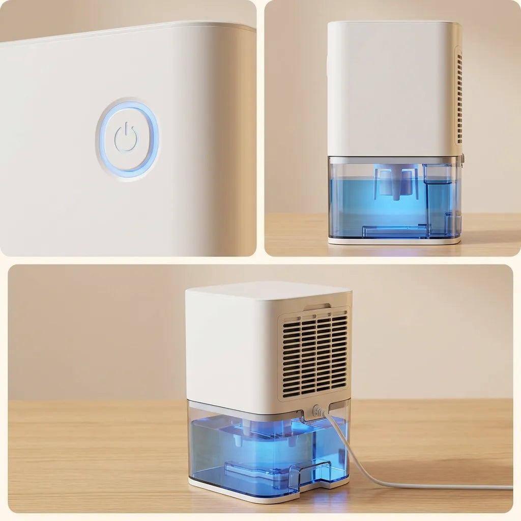 Déshumidificateur Électrique Sécaria | Absorbeur d'humidité silencieux pour chambre, bureau et maison