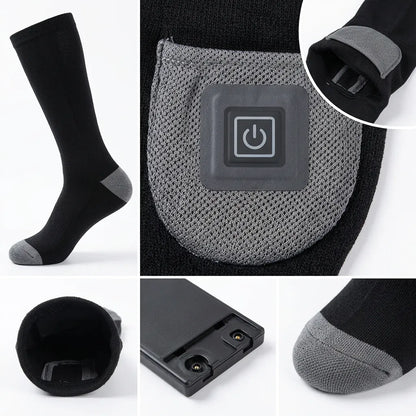 Chaussettes Chauffantes Cozyfeet | Chaussettes thermiques électriques rechargeables avec boîtier batterie