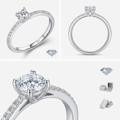 Bague MODIAN Moissanite | Bague pour femme en argent 925, moissanite couleur D certifiée