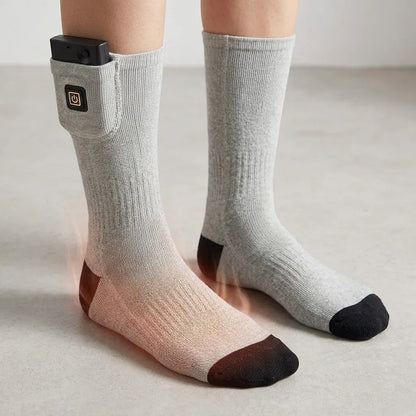 Chaussettes Chauffantes Cozyfeet | Chaussettes thermiques électriques rechargeables avec boîtier batterie